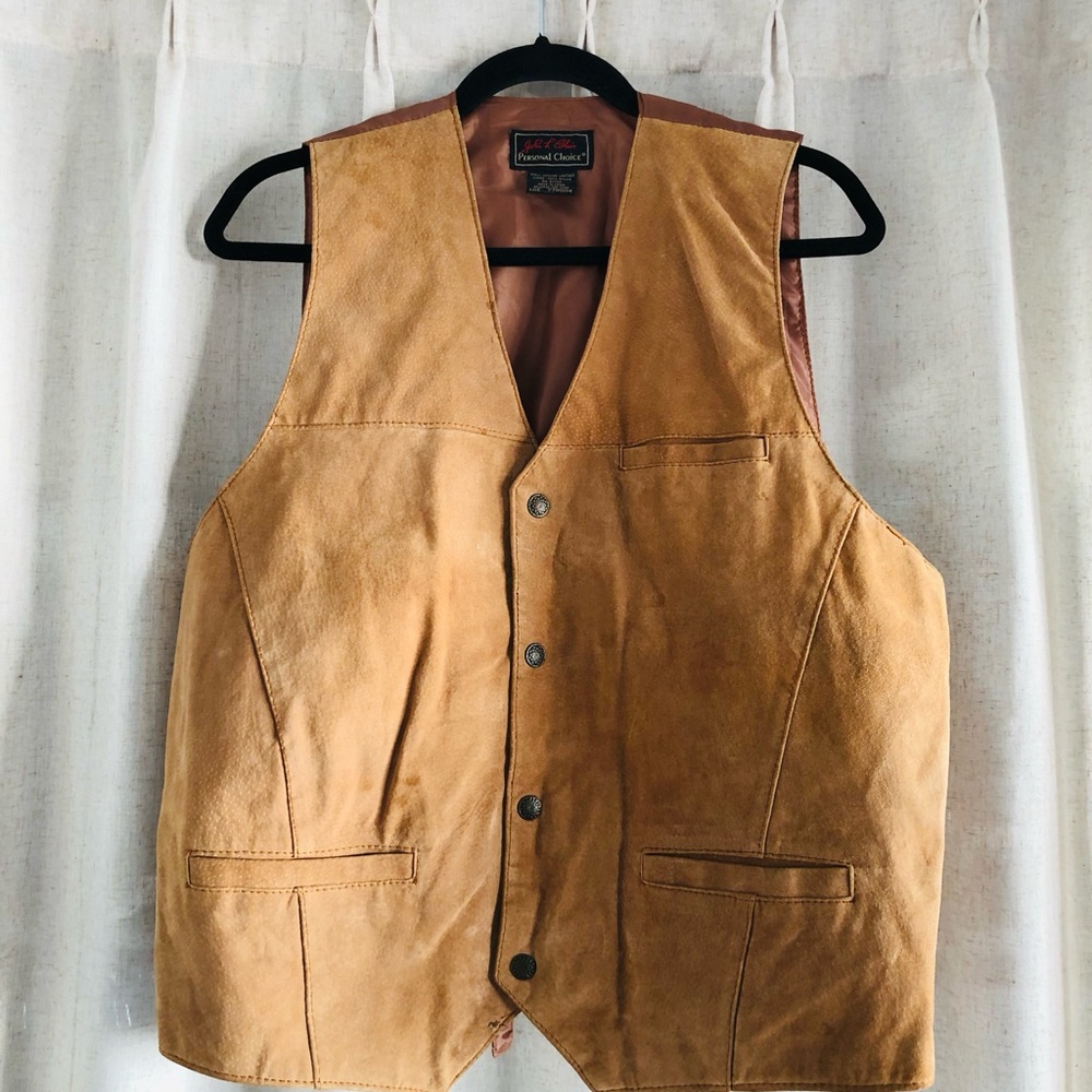 Leather Button-Front Vest in Tan by Pendleton